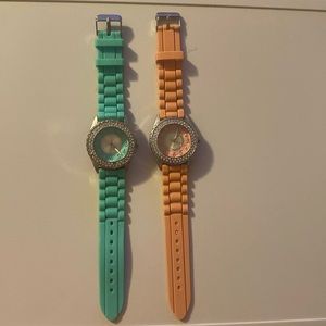 2 watches. Coral and Seagrass. China Movement Stainless Steel back. Need battery